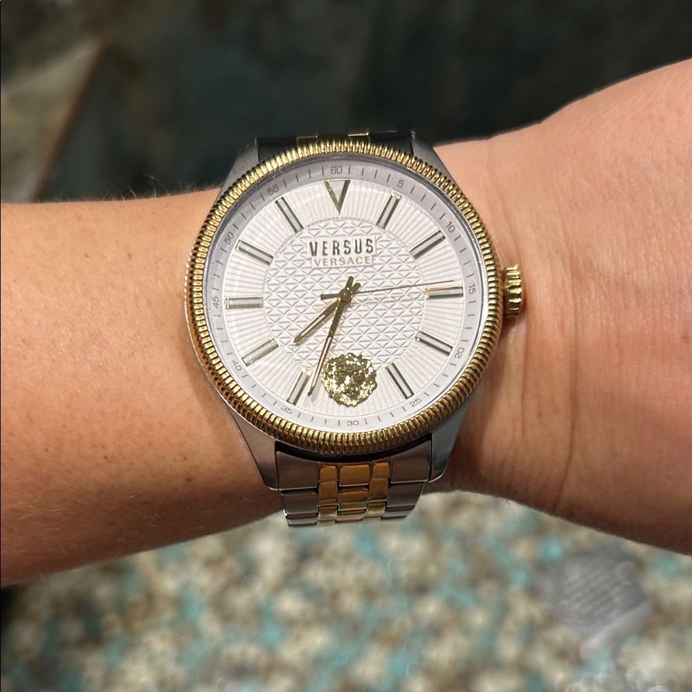 Versus Versace Two-Tone Gold and Silver Watch